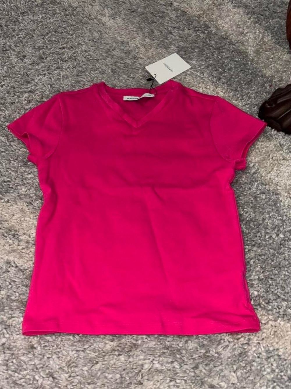 Glassons V-Neck Tee - Hot Pink